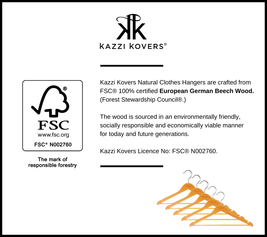 FSC® 100% certified German Beech Wood Hangers | Kazzi Kovers