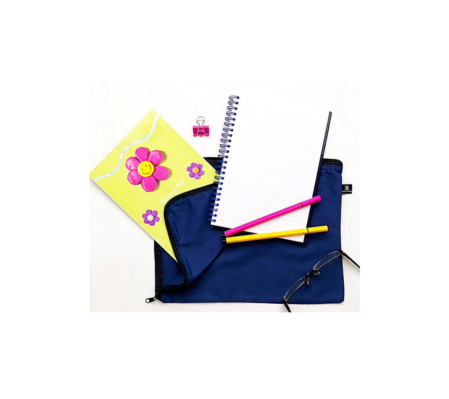 Writing pad, stationery and accessories bag