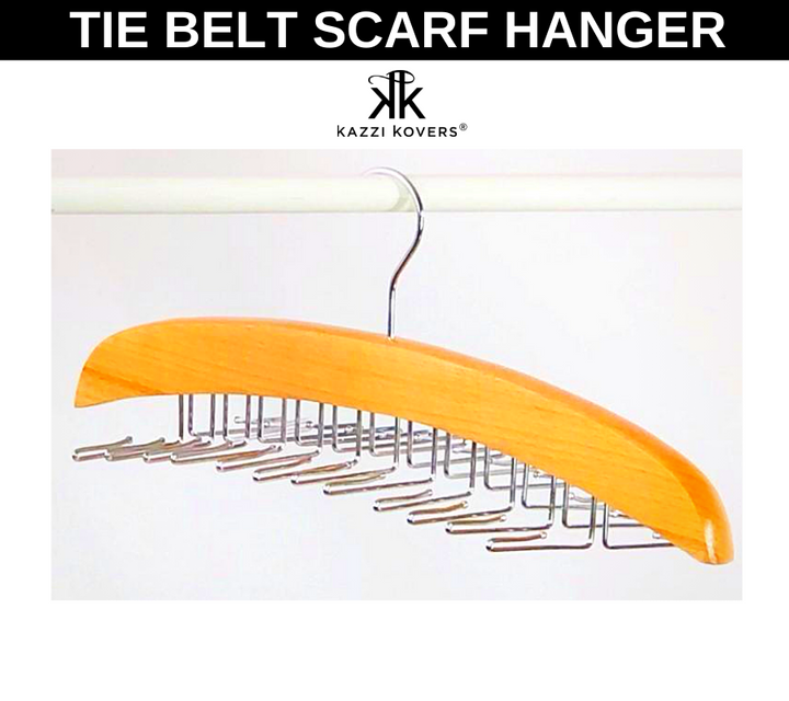 Tie Belt Scarf Organiser | Natural Wood Grain