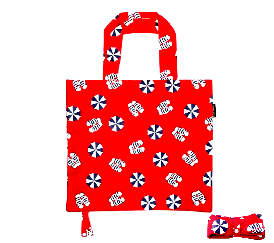 Foldable Reusable Shopping Bag -|1 x Beach Print