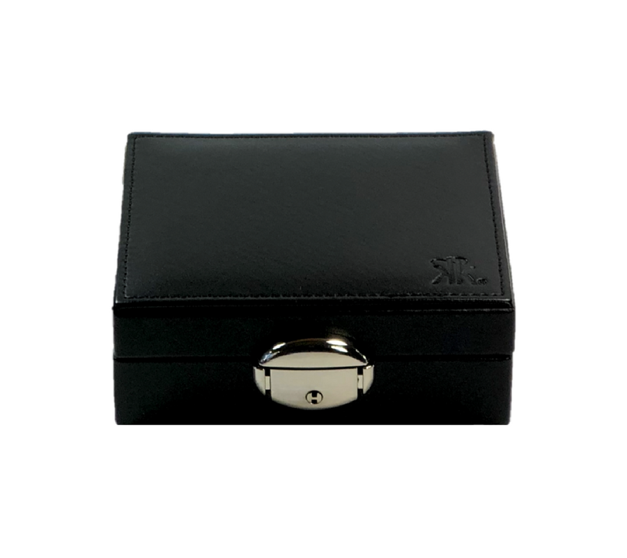 Black jewellery box with lock