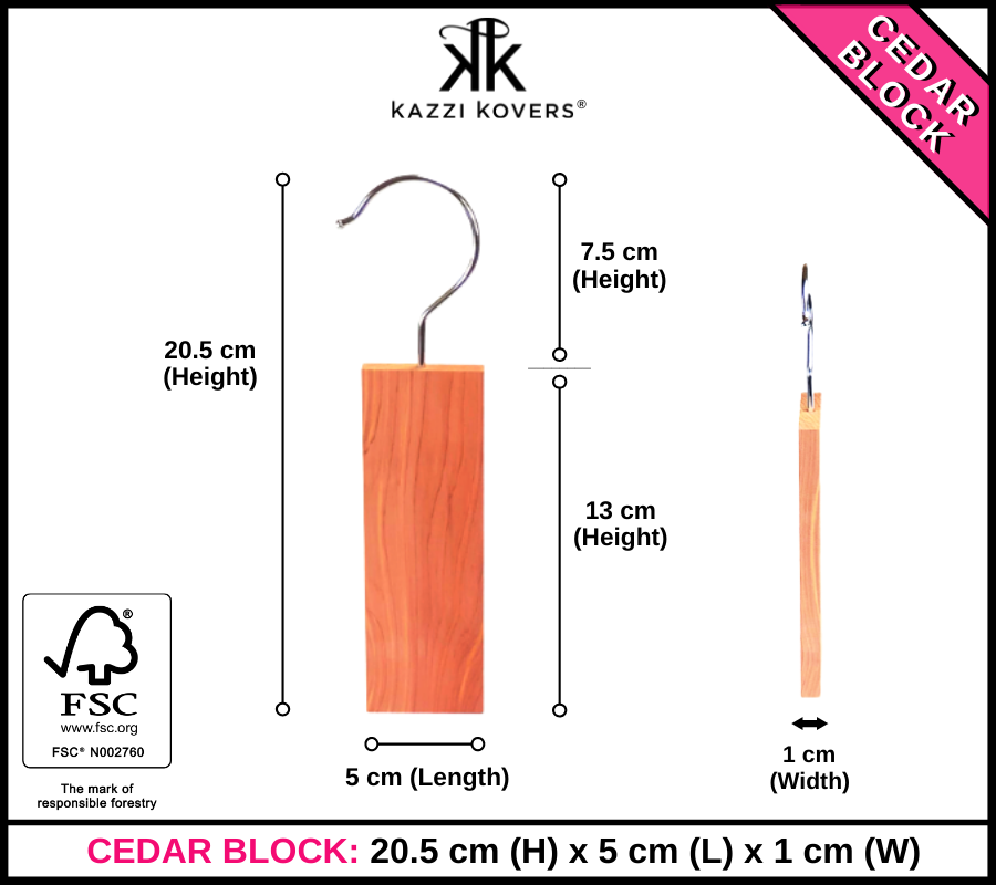 Cedar Wood Block Size Chart | Kazzi Kovers