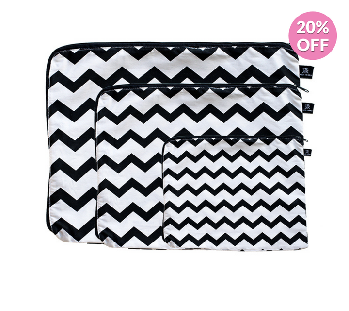 3PK Chevron Packing Cells | 100 Cotton