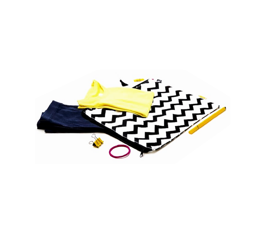 Fun zigzag chevron print cotton bag for kids clothes, shoes and accessories