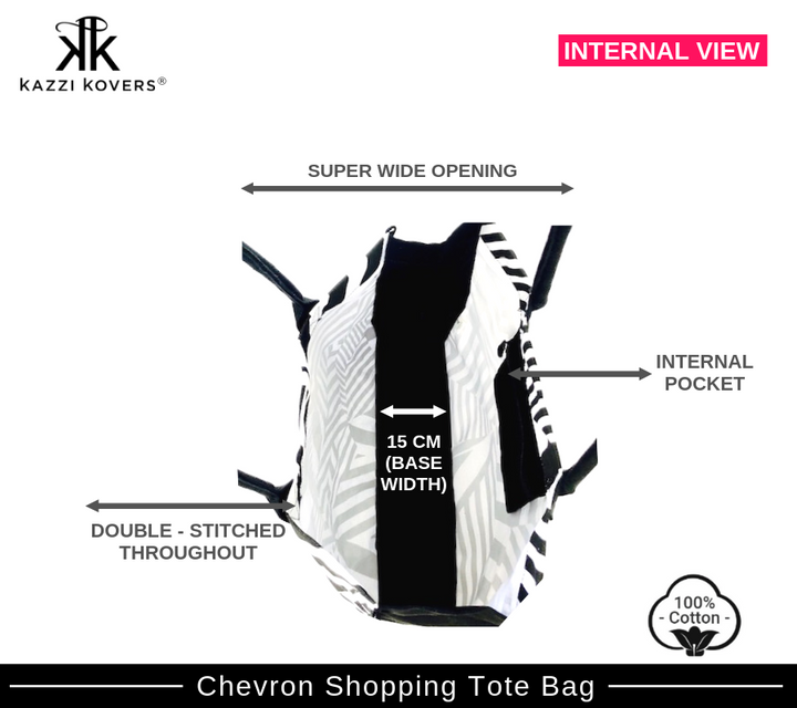 Chevron Print Internal View of Shopping Bag