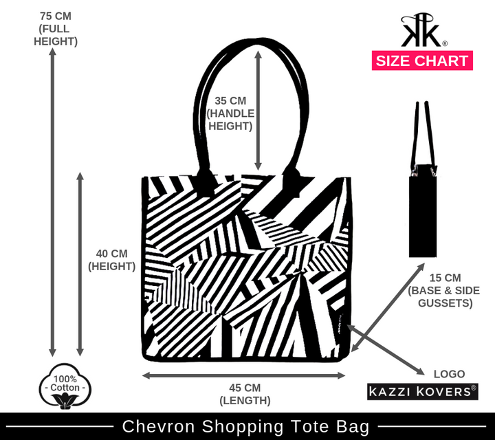 Chevron Shopping Bag | Size Chart