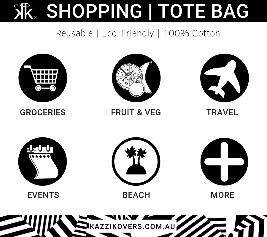 Shopping Tote Bag Uses | Black and White Chevron