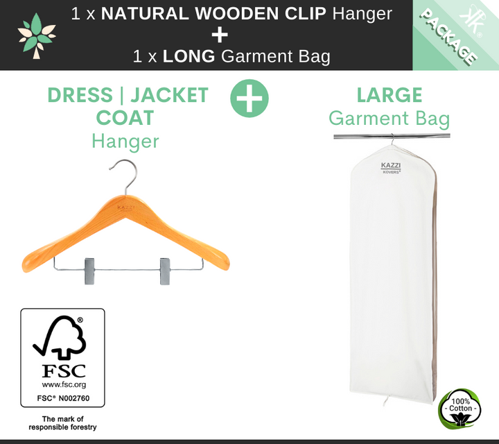 Clip  Hanger +  Long Garment Bag Package