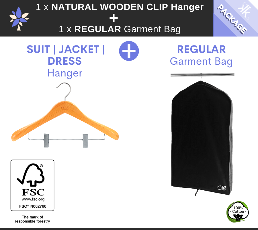 Clip Hanger + Regular Garment Bag Package