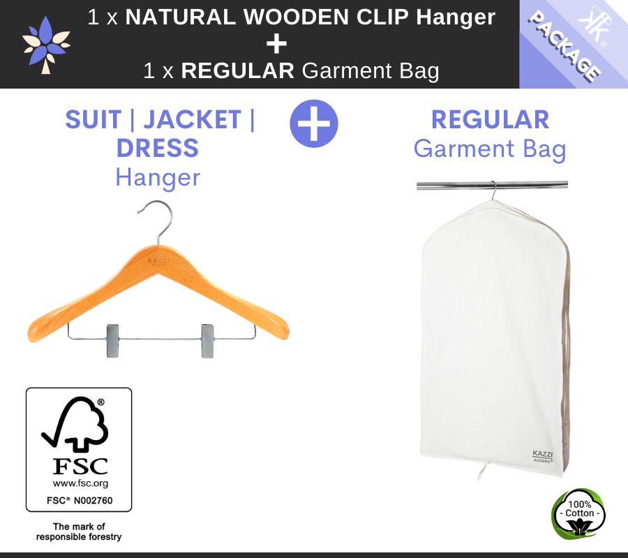 Clip Hanger + Regular Garment Bag Package