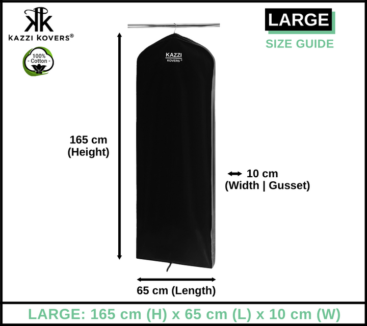 Size Guide | Long Black Garment Bag