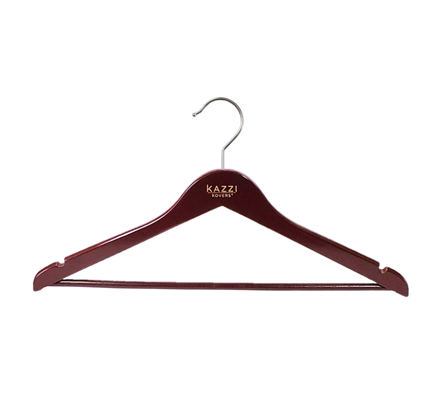 European Beech Wood Walnut Clothes Hanger  | Kazzi Kovers