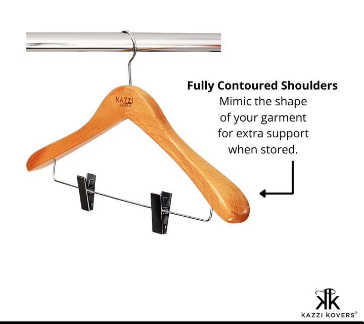 Contoured shoulders provide extra garment support