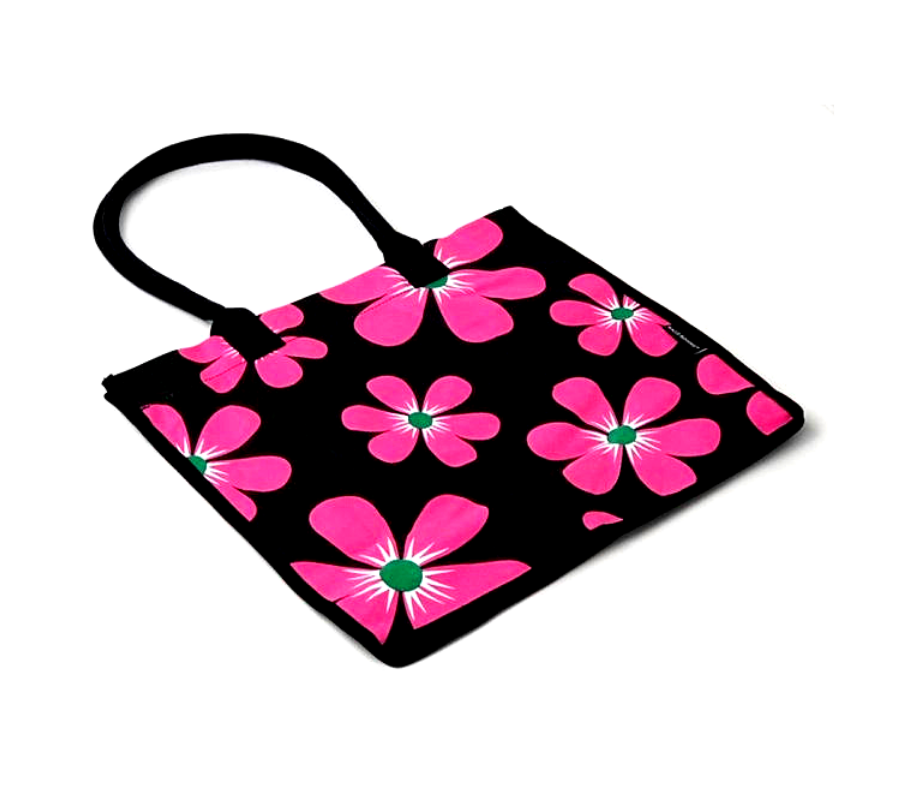 Side view of shopping bag in floral print