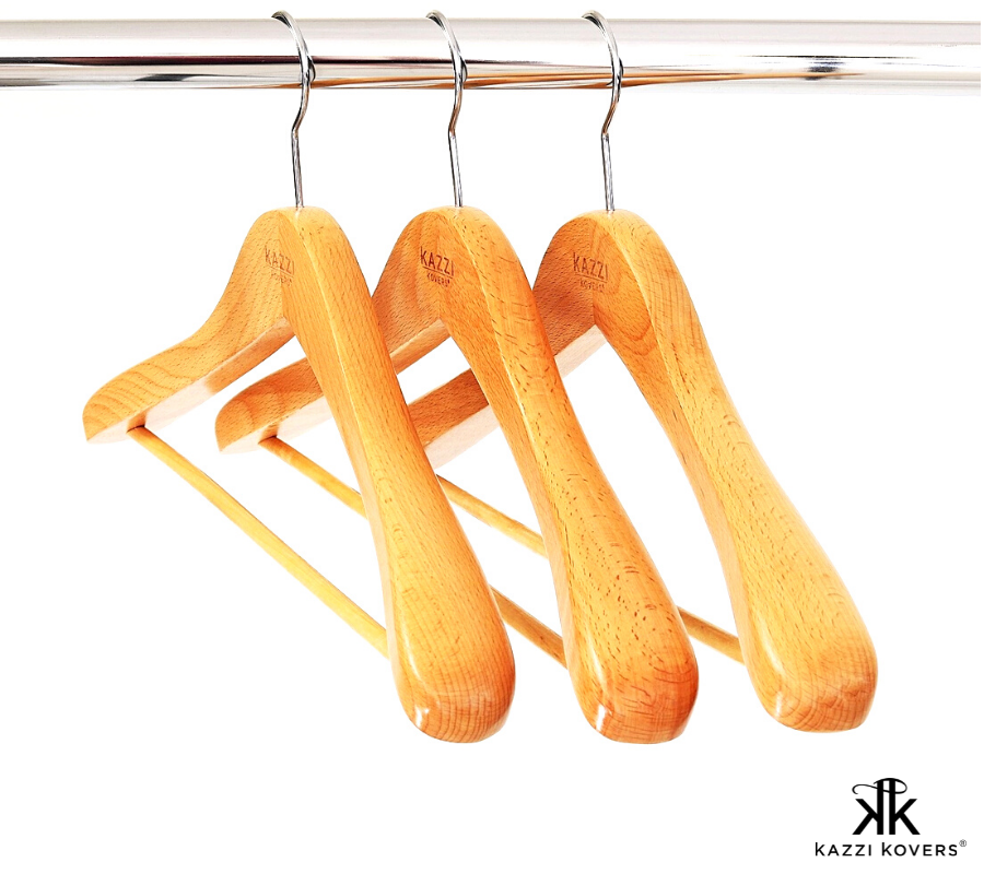 FSC® 100% Certified European German Beech Wood Hangers | Kazzi Kovers