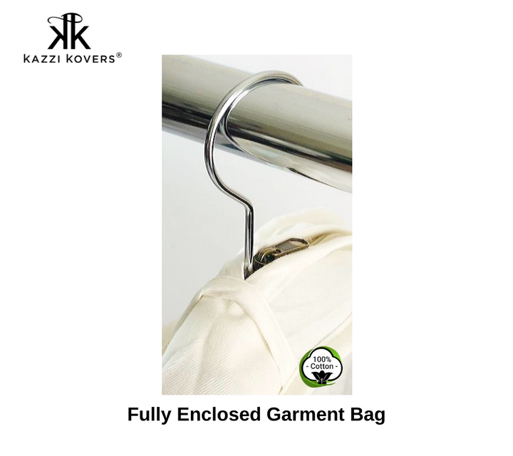 Fully enclosed garment bag to deter moths, insects, and for protection from dirt and dust