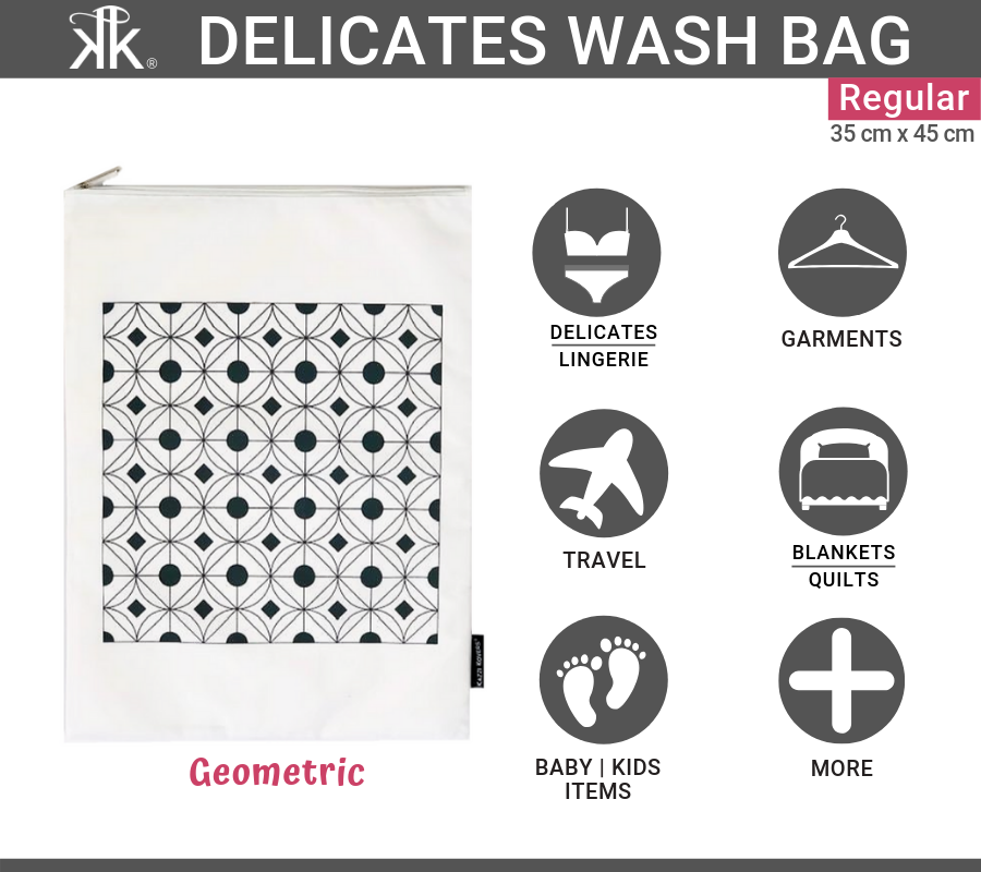 Geometric Print | Delicates Wash Bag Uses