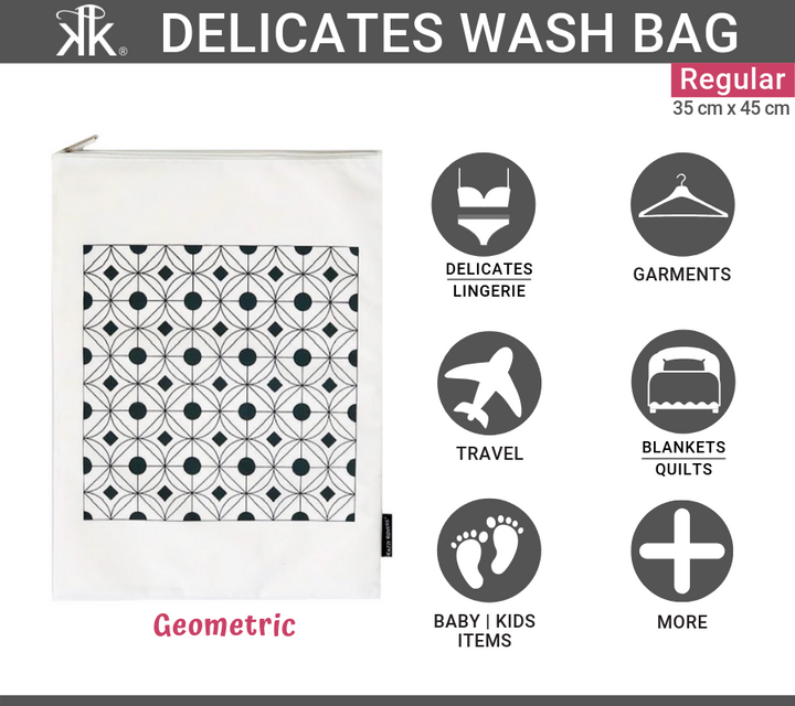 Geometric Print | Delicates Wash Bag Uses