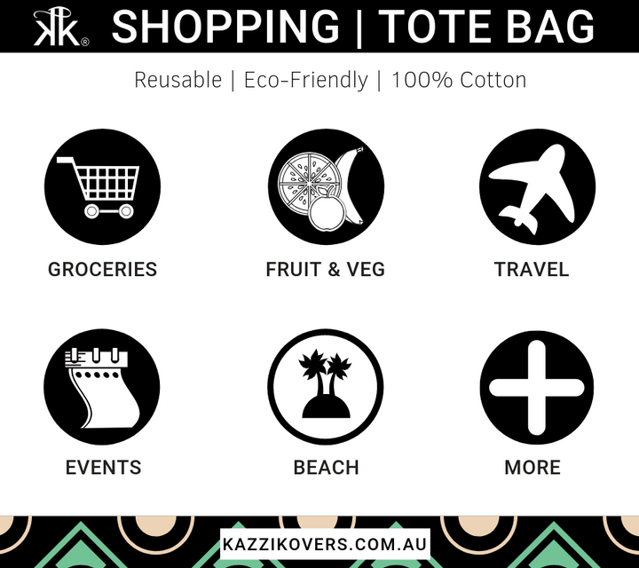 Shopping Tote Bag Uses | Bold Geometric Pattern