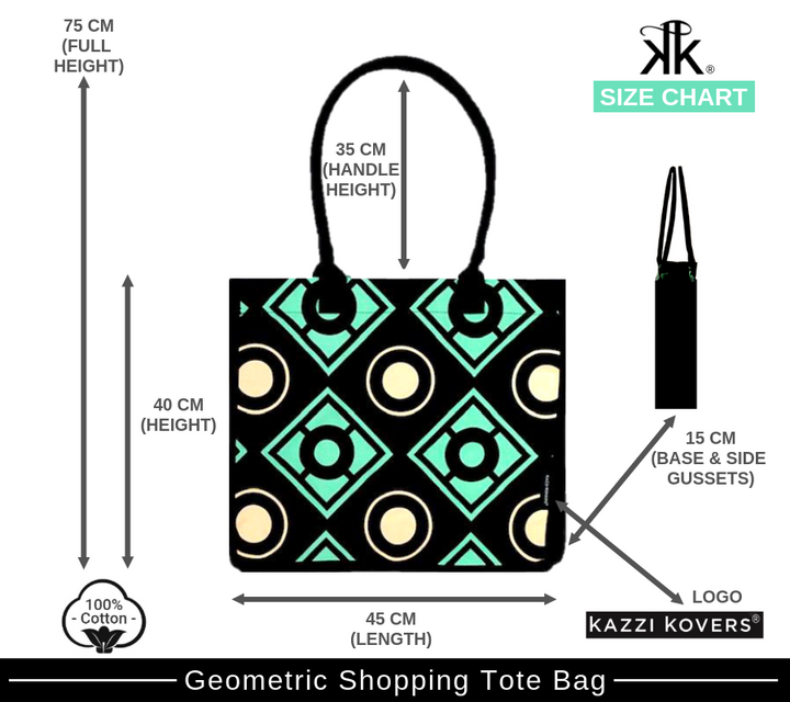 Bold Geometric Size Chart | Shopping Bag