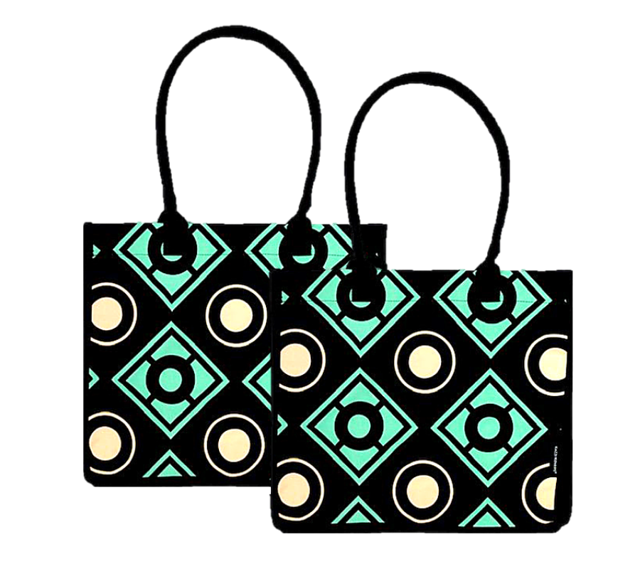 2 Pack Bold Geometric Shopping Bags 