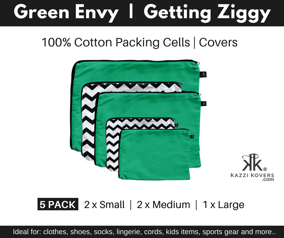 Green Envy and Getting Ziggy Chevron Packing Cells Covers