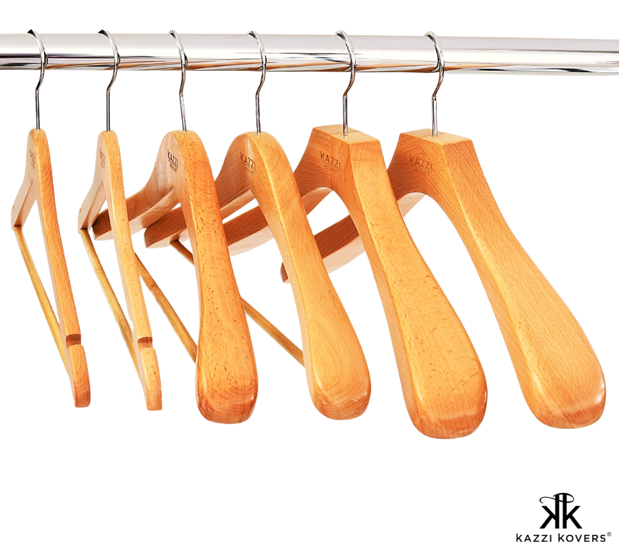 Side profile widths of Kazzi Kovers Wooden Hangers