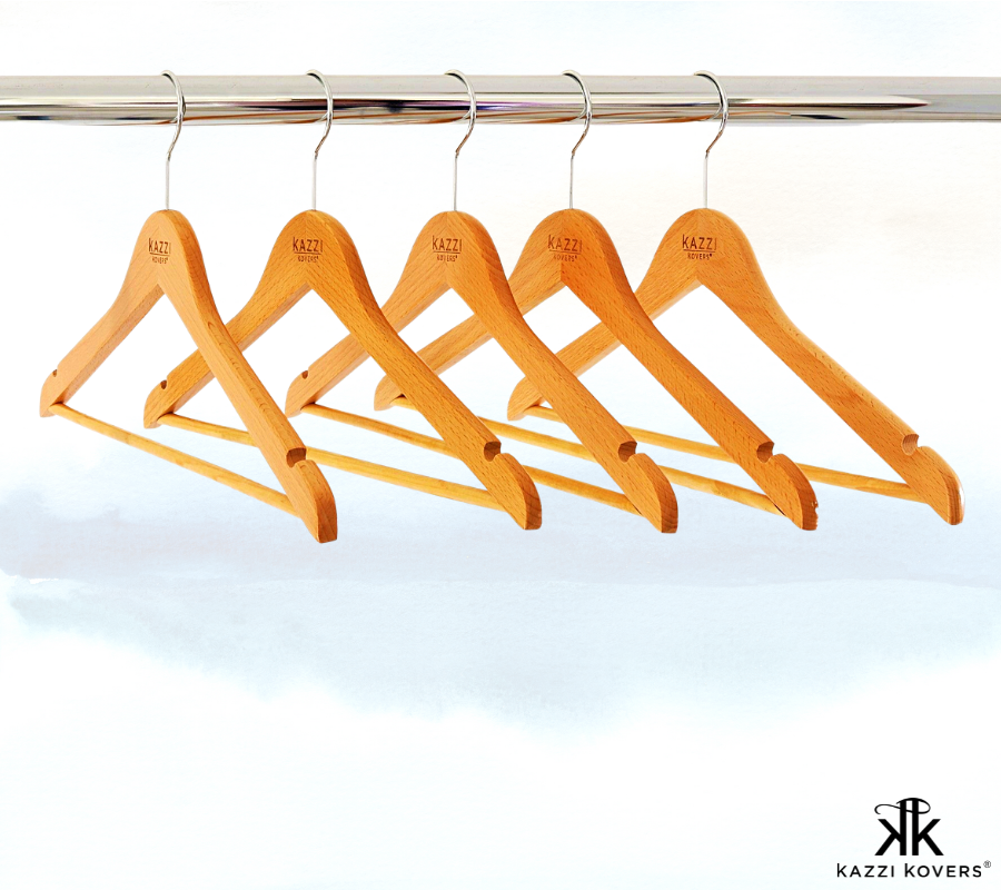 Modern wooden clothes hangers for garments | Kazzi Kovers