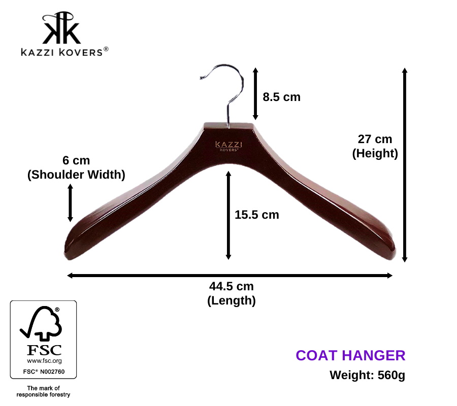 Walnut COAT Hanger | Size Guide