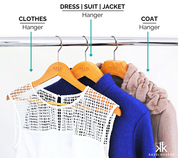 Kazzi Kovers solid wood hangers for different types of garments