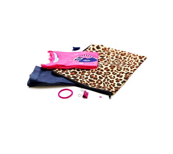 Kids clothes and accessories in 100% cotton animal print bag