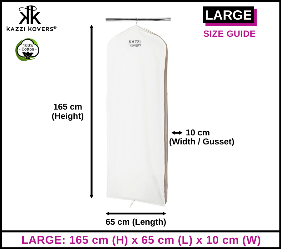 Kazzi Kovers Large Cotton Garment Bag | Size Guide