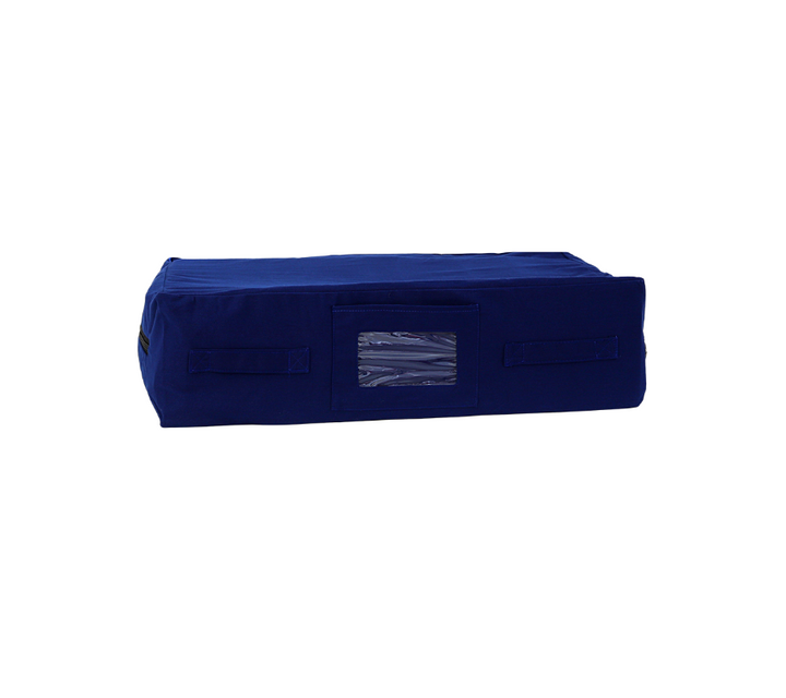 Navy blue storage bag | Side view