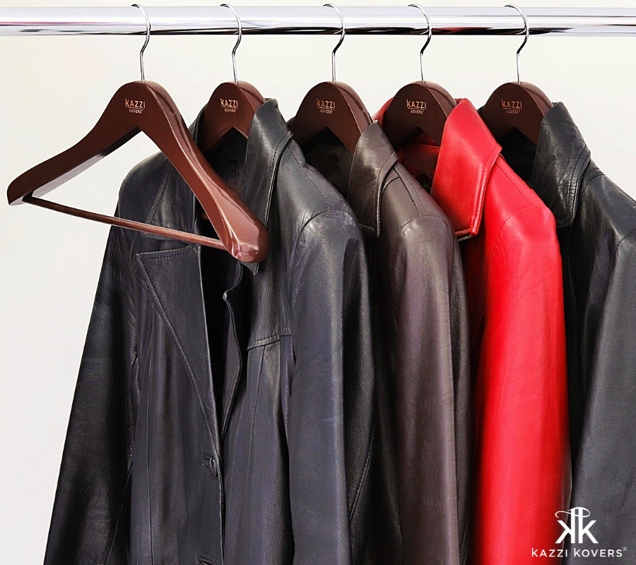 Kazzi Kovers leather jacket hangers with dense framework for extra support