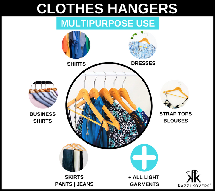 Kazzi Kovers multipurpose clothes hanger uses guide