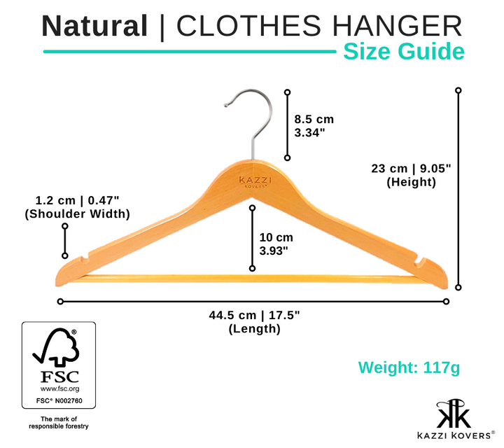 CLOTHES Hanger Size Guide | Natural