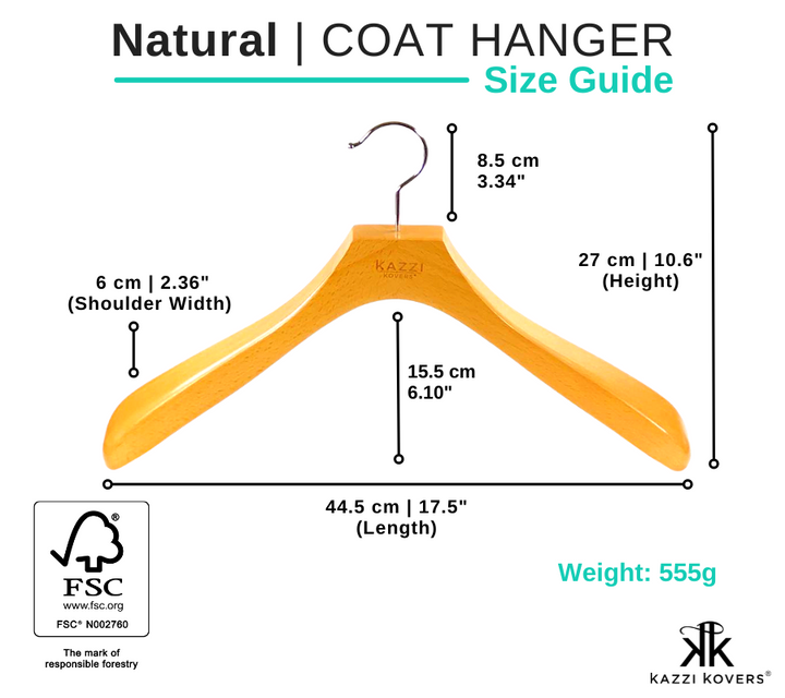 COAT Hanger Size Guide | Natural