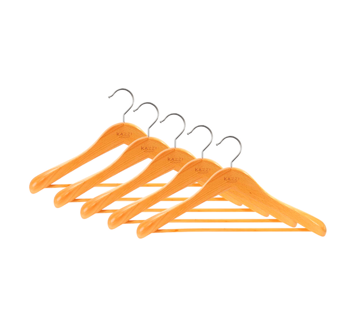 Natural European Beech Wood Hangers | 5 Pack