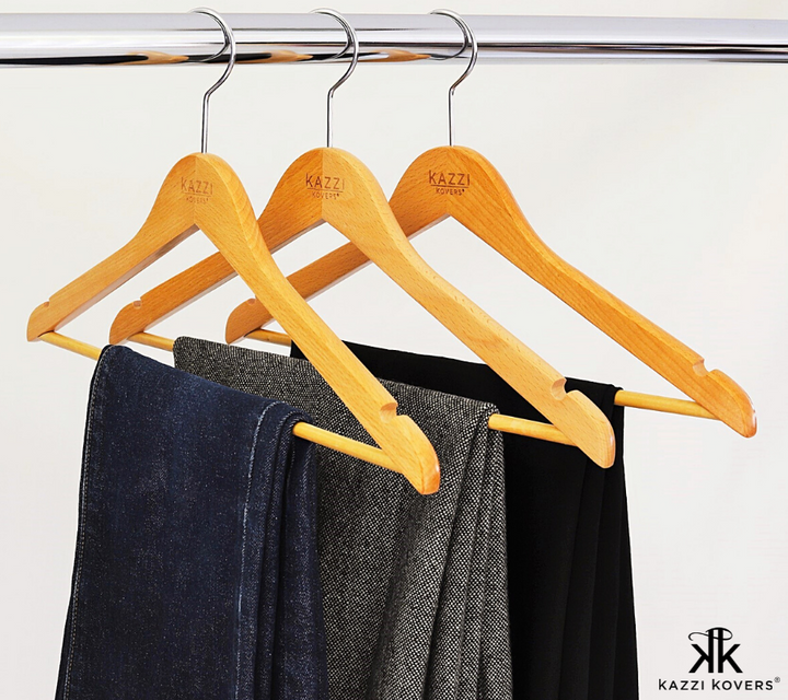 Pant hangers with wooden bar | Kazzi Kovers