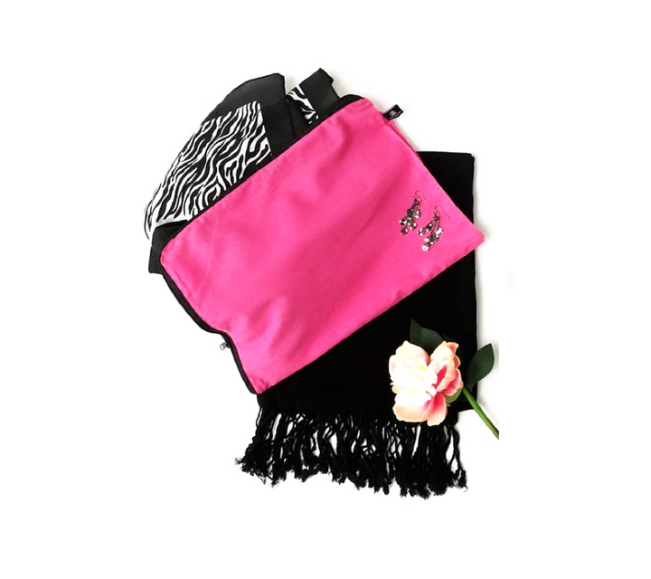 Pink storage bag for scarves | 100% Cotton