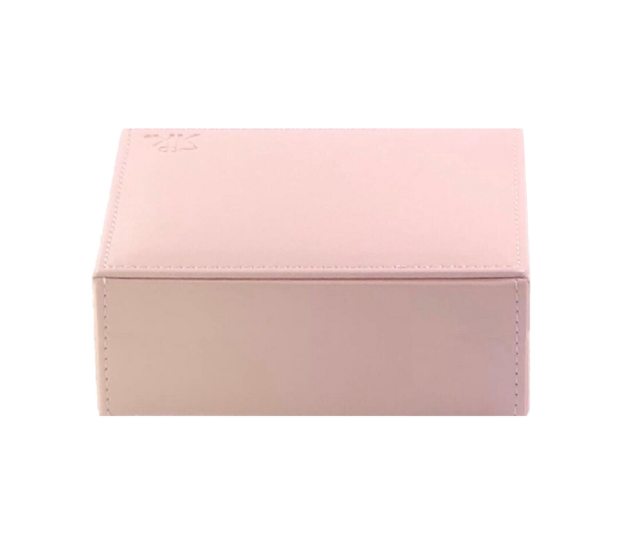 Back view of jewellery case in pink