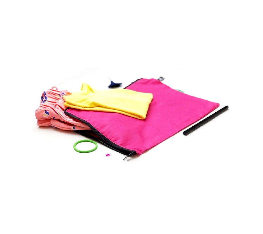 Pink clothes, shoes and accessories bag for children