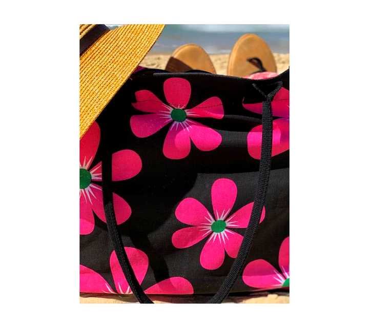 Large beach bag in floral print