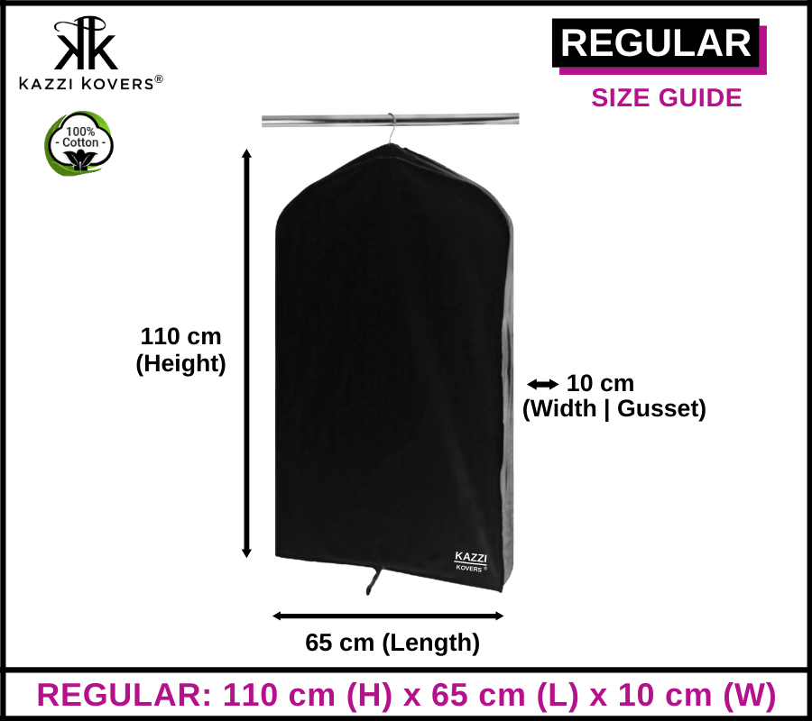 REGULAR Garment Bag. Kazzi Kovers® Size Guide