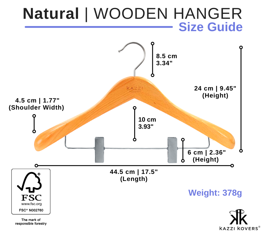 Kazzi Kovers Clip Hanger | Size Guide