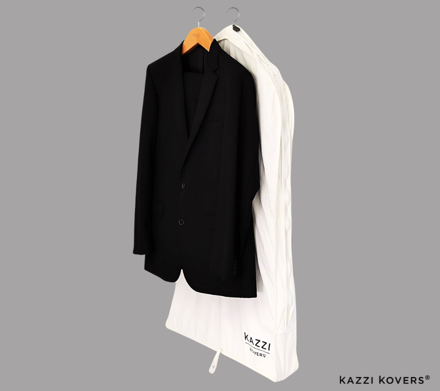 Kazzi Kovers fully enclosed suit bags are designed to protect your suits from dust, dirt, insects and mould