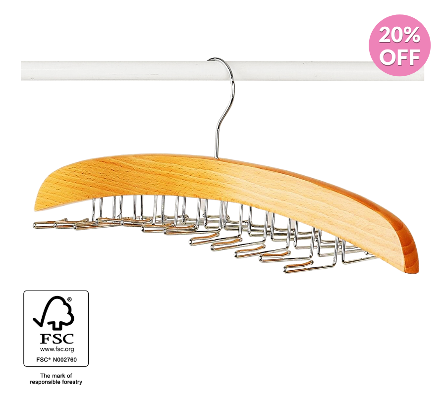 Tie Belt Scarf Hanger | European Beech Wood