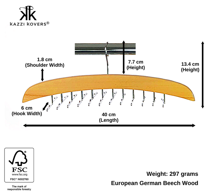 Tie Belt Scarf Hanger | Size Chart