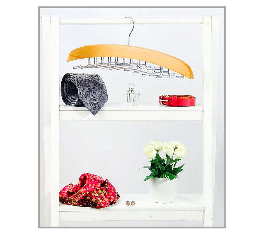 Tie belt scarf storage hangers for closet