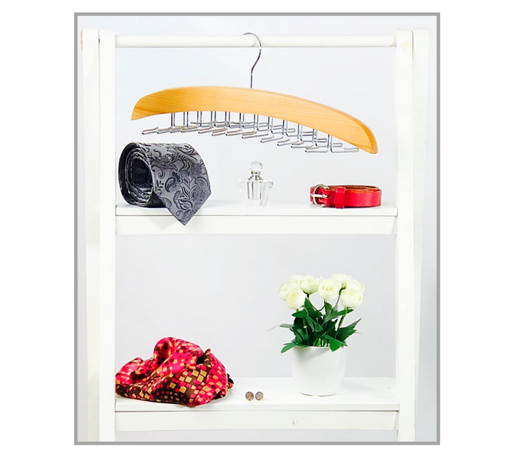 Tie belt scarf storage hangers for closet